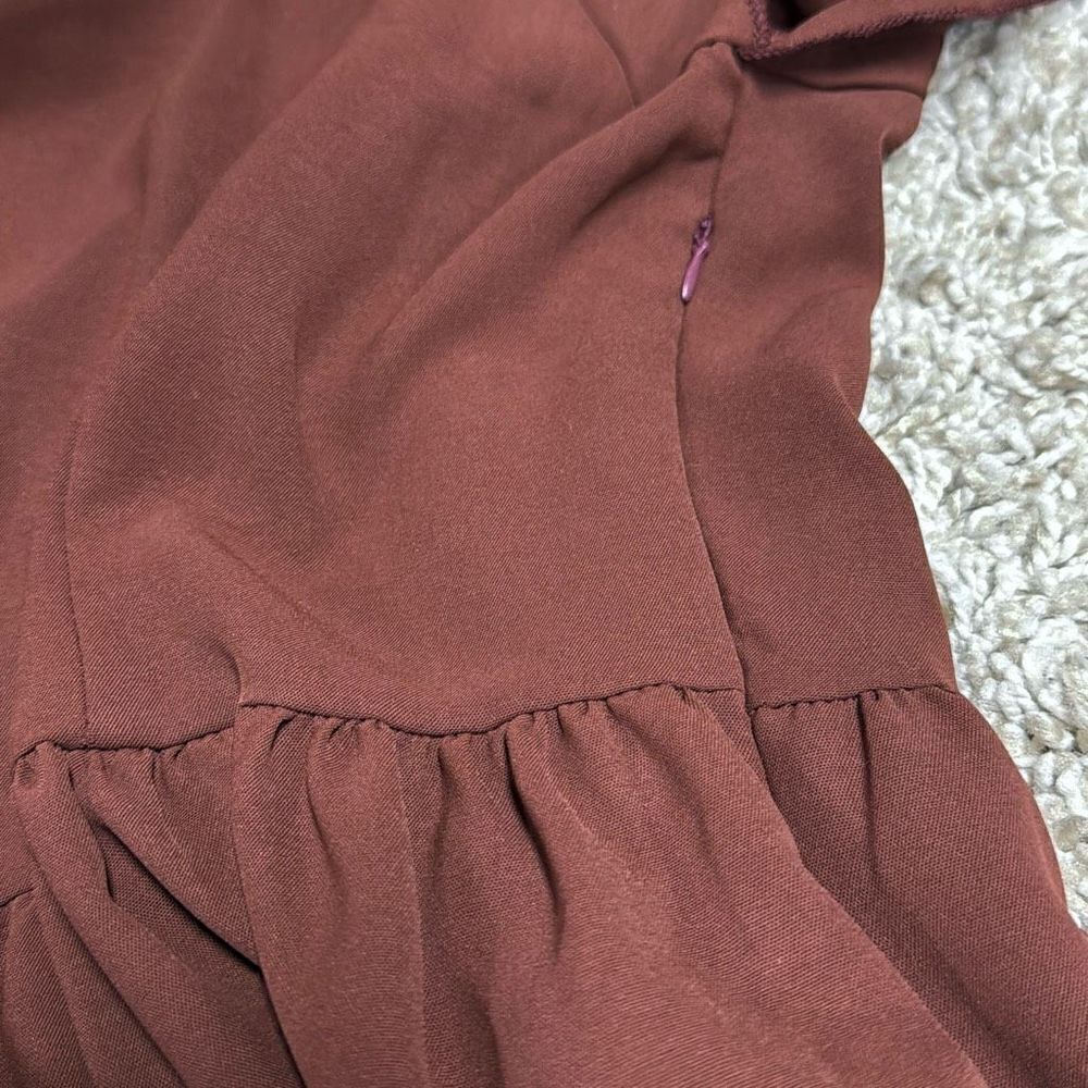 C+D+M Brown Flutter Sleeve Babydoll Dress Size XL NEW - Picture 8 of 8